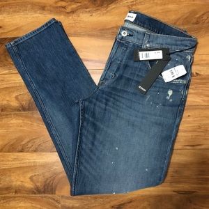 HUDSON Distressed Blake Slim Straight Jeans $225